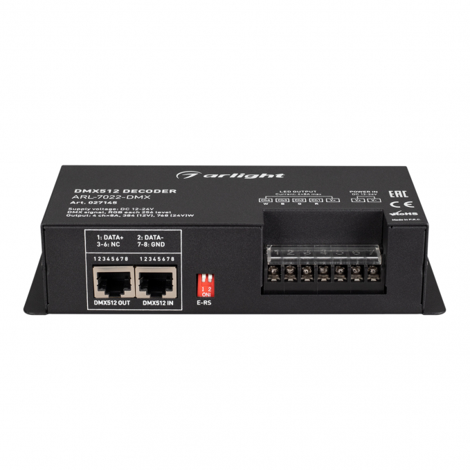 Декодер ARL-7022-DMX (12-24V, 4x8A, DMX512, XLR3), Arlight, 027145, изображение 5 Декодер ARL-7022-DMX (12-24V, 4x8A, DMX512, XLR3), Arlight, 027145, изображение 5