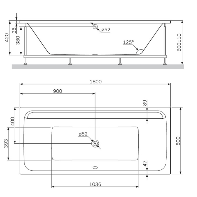 Каркас для ванны AM.PM Inspire 2.0 W52A-180-080W-R Каркас для ванны AM.PM Inspire 2.0 W52A-180-080W-R
