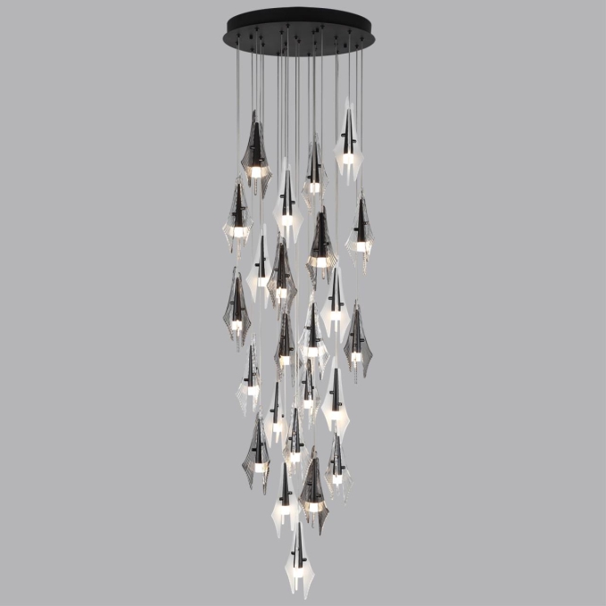 Люстра каскадная LED*137W (24*5.70W) 3000K 11620Лм AFALINA L-VISION ODL_EX26 059 ODEON LIGHT 5442/137L, фото на цветном фоне 1