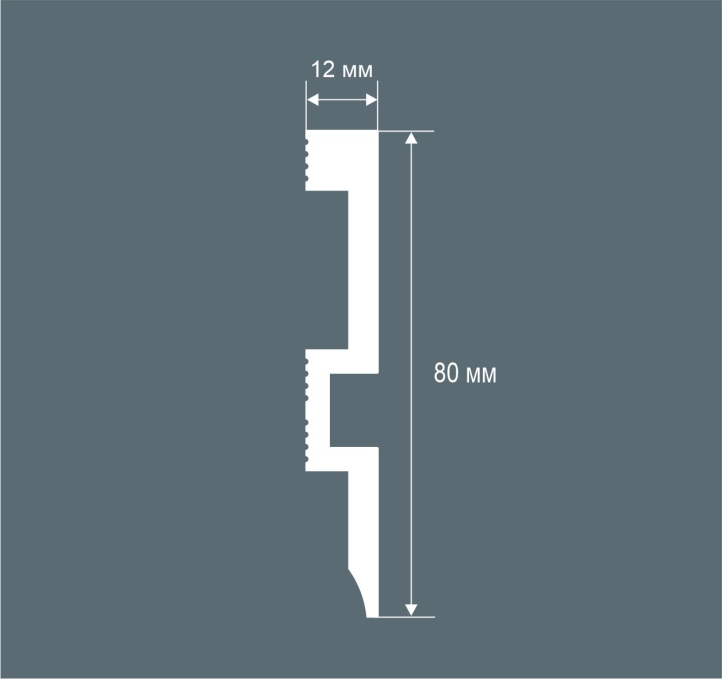 Плинтус Cosca Decor PX059, 80х12x2000 мм, Экополимер Плинтус Cosca Decor PX059, 80х12x2000 мм, Экополимер