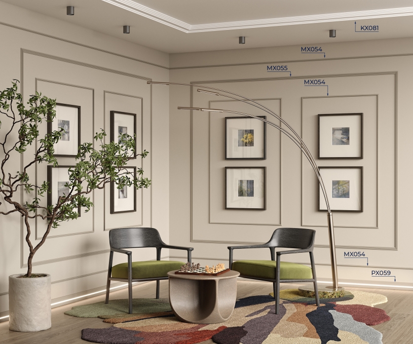 Плинтус Cosca Decor PX059, 80х12x2000 мм, Экополимер Плинтус Cosca Decor PX059, 80х12x2000 мм, Экополимер