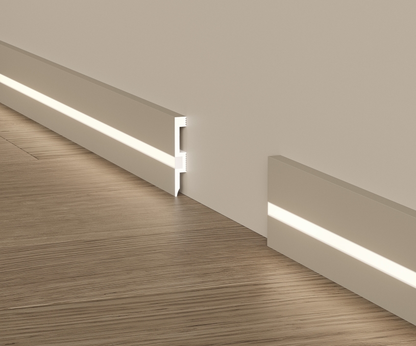 Плинтус Cosca Decor PX059, 80х12x2000 мм, Экополимер Плинтус Cosca Decor PX059, 80х12x2000 мм, Экополимер