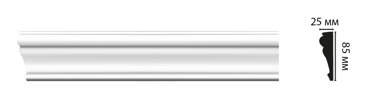 Карниз, плинтус потолочный Decomaster D152ДМ, 85x25x2000 мм Карниз, плинтус потолочный Decomaster D152ДМ, 85x25x2000 мм