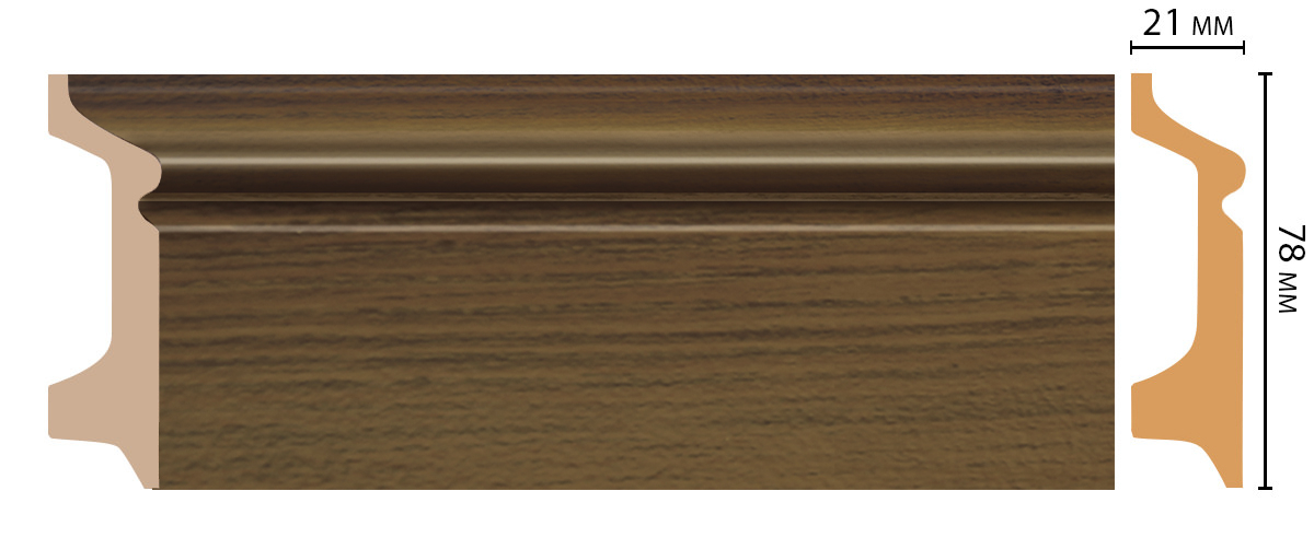 Плинтус напольный Decomaster D122-88ДМ, 78x21x2400 мм Плинтус напольный Decomaster D122-88ДМ, 78x21x2400 мм