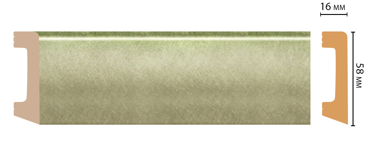 Плинтус напольный Decomaster D234-373ДМ, 58x16x2400 мм