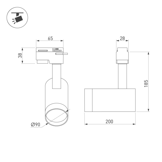 Светильник LGD-GERA-2TR-R90-30W Day4000 (WH, 24 deg, 230V), Arlight, 025930(1), изображение 4 Светильник LGD-GERA-2TR-R90-30W Day4000 (WH, 24 deg, 230V), Arlight, 025930(1), изображение 4
