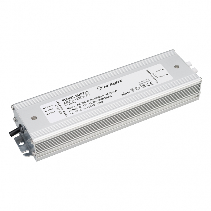 Блок питания ARPV-12200-B1 (12V, 16,7A, 200W), Arlight, 028784, изображение 1 Блок питания ARPV-12200-B1 (12V, 16,7A, 200W), Arlight, 028784, изображение 1