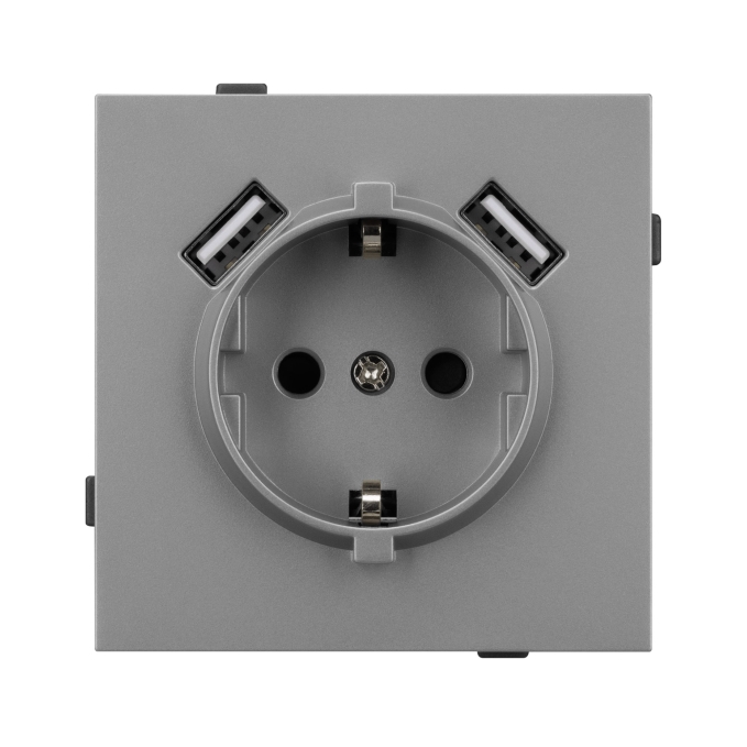 Механизм розетки с USB зарядкой SCT-TENDO-MUAA-PL-GR (230V, 16A), Arlight, 054084, изображение 3 Механизм розетки с USB зарядкой SCT-TENDO-MUAA-PL-GR (230V, 16A), Arlight, 054084, изображение 3