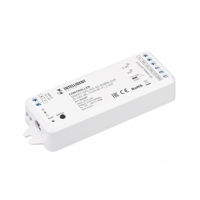 INTELLIGENT ARLIGHT Контроллер SMART-SPI-302-82-RGBW-SUF (5-24V, 8A, TUYA Wi-Fi, 2.4G), Arlight, 046487, изображение 1 INTELLIGENT ARLIGHT Контроллер SMART-SPI-302-82-RGBW-SUF (5-24V, 8A, TUYA Wi-Fi, 2.4G), Arlight, 046487, изображение 1
