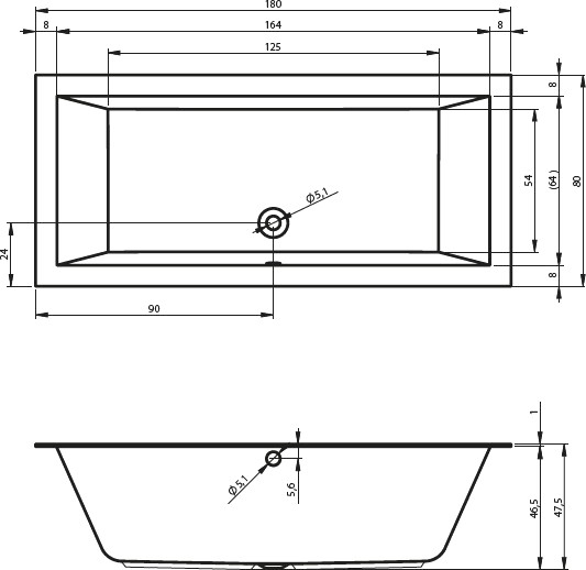 Ванна акриловая Riho Yukon 160x90 R B008001005 угловая