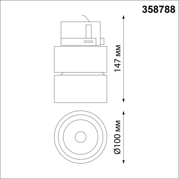 Трехфазный трековый светодиодный светильник IP20 LED 25W 4000K 2200Лм 100-265V GRODA PORT NT21 315 NOVOTECH 358788, схема товара Трехфазный трековый светодиодный светильник IP20 LED 25W 4000K 2200Лм 100-265V GRODA PORT NT21 315 NOVOTECH 358788, схема товара