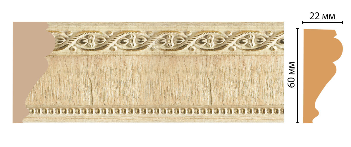 Молдинг Decomaster 161-5 ДМ, 60x22x2400 мм Молдинг Decomaster 161-5 ДМ, 60x22x2400 мм