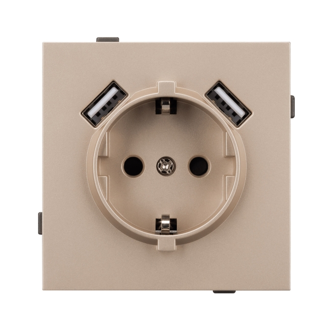 Механизм розетки с USB зарядкой SCT-TENDO-MUAA-PL-GD (230V, 16A), Arlight, 054085, изображение 3 Механизм розетки с USB зарядкой SCT-TENDO-MUAA-PL-GD (230V, 16A), Arlight, 054085, изображение 3