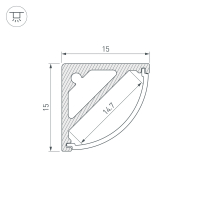 Профиль SL-KANT-H15-3000 ANOD, Arlight, 036043 Профиль SL-KANT-H15-3000 ANOD, Arlight, 036043
