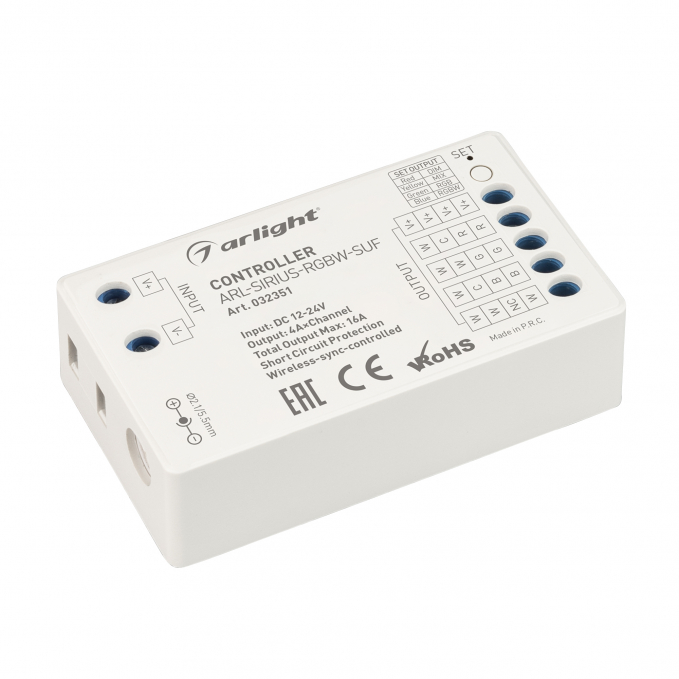 Контроллер ARL-SIRIUS-RGBW-SUF (12-24V, 4x4A, 2.4G), Arlight, 032351, изображение 1 Контроллер ARL-SIRIUS-RGBW-SUF (12-24V, 4x4A, 2.4G), Arlight, 032351, изображение 1