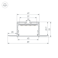 Профиль LINIA45-FANTOM-2000 ANOD, Arlight, 059412