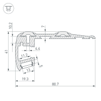 Профиль STEP-2000 ANOD, Arlight, 014548