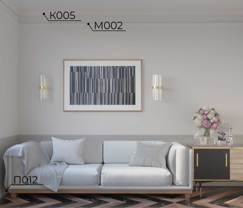Карниз Cosca Decor KX005, 69х71x2000 мм, Экополимер