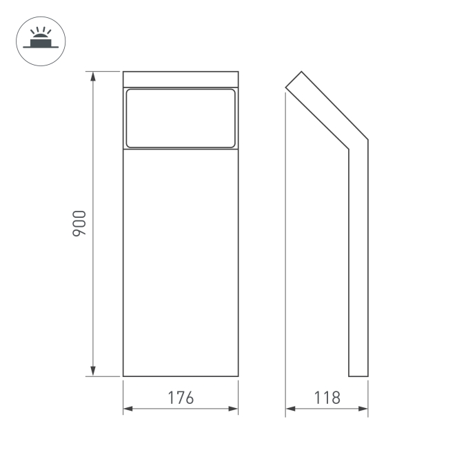 Светильник LGD-ECRAN-BOLL-H900-9W Warm3000 (GR, 108 deg, 230V), Arlight, 029992, изображение 4 Светильник LGD-ECRAN-BOLL-H900-9W Warm3000 (GR, 108 deg, 230V), Arlight, 029992, изображение 4