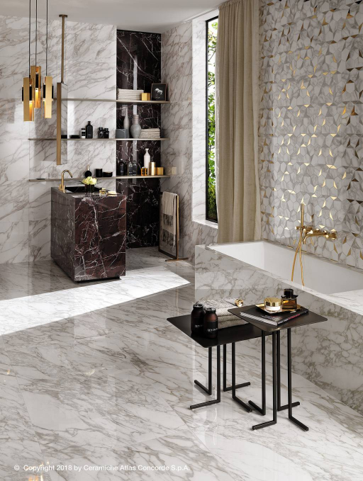 Керамогранит Atlas Concorde Marvel Edge Royal Calacatta 75x150, A7FZ Керамогранит Atlas Concorde Marvel Edge Royal Calacatta 75x150, A7FZ
