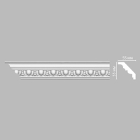 Карниз, плинтус потолочный с рисунком Decomaster 95613, 55x55x2400 мм Карниз, плинтус потолочный с рисунком Decomaster 95613, 55x55x2400 мм