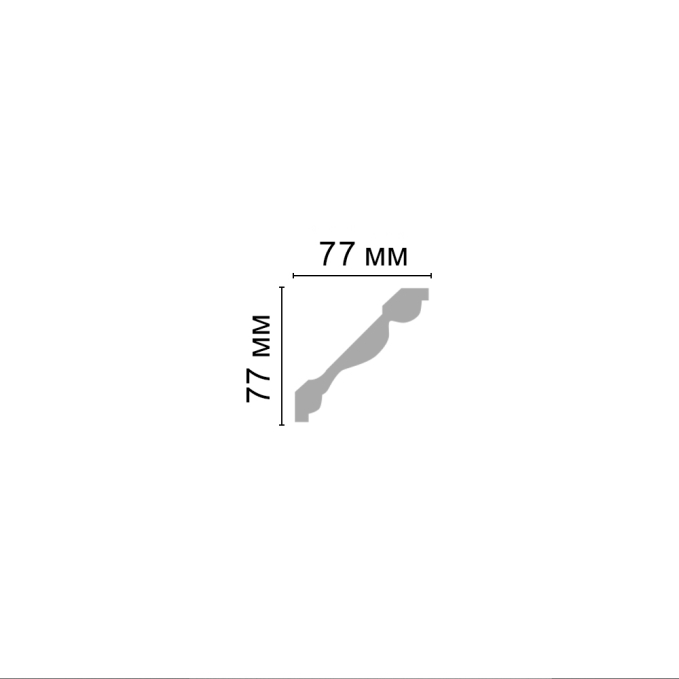 Карниз, плинтус потолочный Decomaster D154B/12 ДМ, 77x77x2000 мм Карниз, плинтус потолочный Decomaster D154B/12 ДМ, 77x77x2000 мм
