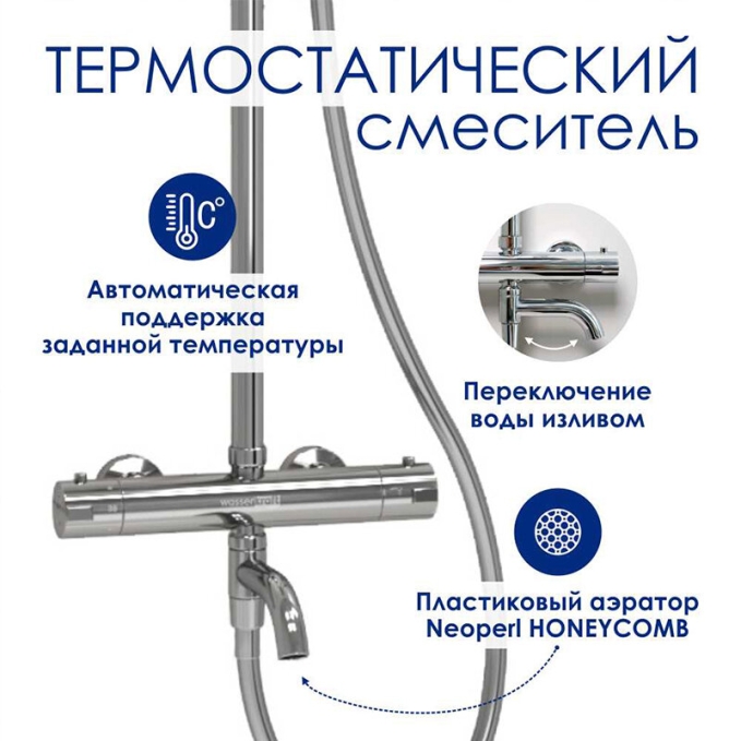Душевая система WasserKRAFT A188.117.101.087.CH T Душевая система WasserKRAFT A188.117.101.087.CH T