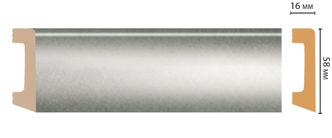 Плинтус напольный Decomaster D234-375ДМ, 58x16x2400 мм