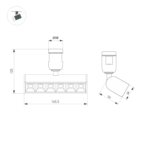 Светильник ART-APRIORI-LASER-TURN-L165-8W Warm3000 (GD, 48 deg, 48V), Arlight, 039285, изображение 2 Светильник ART-APRIORI-LASER-TURN-L165-8W Warm3000 (GD, 48 deg, 48V), Arlight, 039285, изображение 2