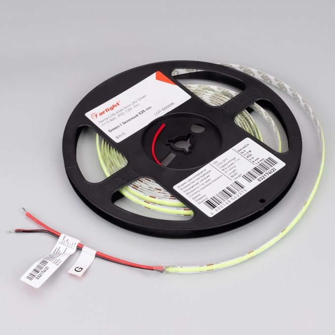 Светодиодная лента COB-X544-8mm 24V Green (11.5 W/m, IP20, 5m), Arlight, 032174(3), изображение 3 Светодиодная лента COB-X544-8mm 24V Green (11.5 W/m, IP20, 5m), Arlight, 032174(3), изображение 3