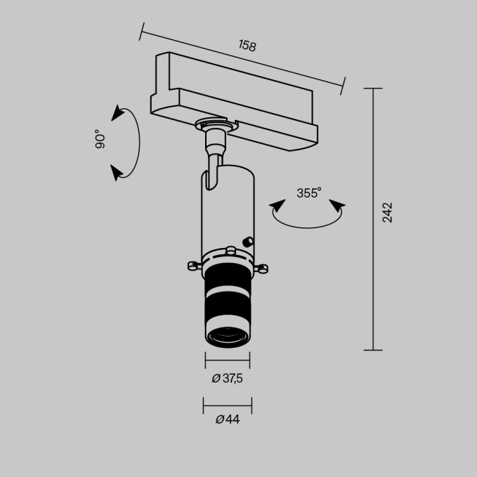 Трековый светильник Track lamps Unity 1 x GU10 50Вт, TR008-1-GU10-W, изображение 11 Трековый светильник Track lamps Unity 1 x GU10 50Вт, TR008-1-GU10-W, изображение 11