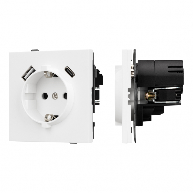 Механизм розетки с USB зарядкой SCT-TENDO-MUAC-PL-WH (230V, 16A), Arlight, 054086, изображение 1 Механизм розетки с USB зарядкой SCT-TENDO-MUAC-PL-WH (230V, 16A), Arlight, 054086, изображение 1