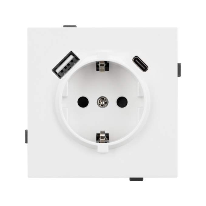 Механизм розетки с USB зарядкой SCT-TENDO-MUAC-PL-WH (230V, 16A), Arlight, 054086, изображение 3 Механизм розетки с USB зарядкой SCT-TENDO-MUAC-PL-WH (230V, 16A), Arlight, 054086, изображение 3