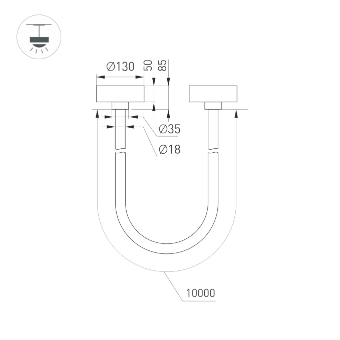 Светильник SP-TROPIC-SURFACE-R18-L10000-110W Day4000 (BK, 360 deg, 230V), Arlight, 043399, изображение 2 Светильник SP-TROPIC-SURFACE-R18-L10000-110W Day4000 (BK, 360 deg, 230V), Arlight, 043399, изображение 2