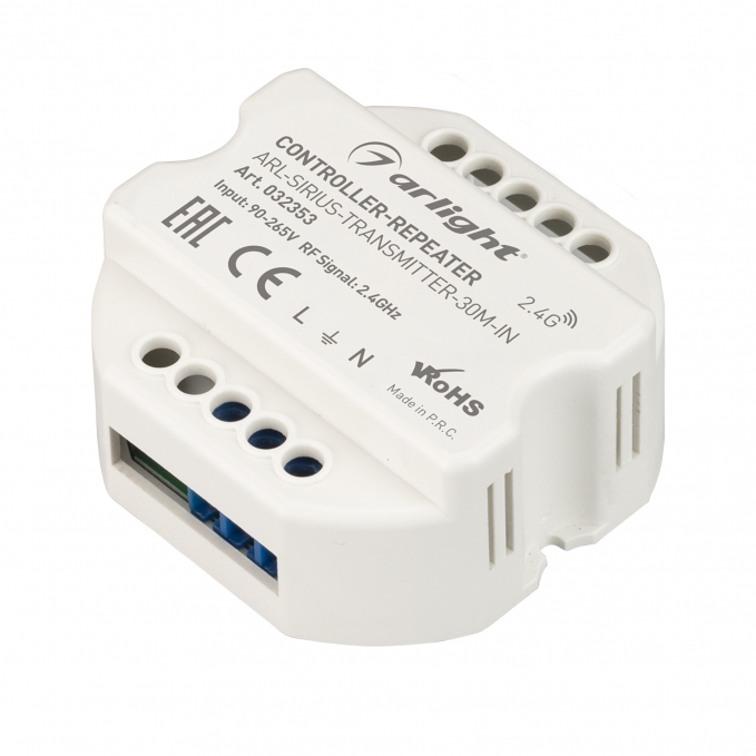 Контроллер-усилитель ARL-SIRIUS-TRANSMITTER-30M-IN (230V, 2.4G), Arlight, 032353, изображение 1 Контроллер-усилитель ARL-SIRIUS-TRANSMITTER-30M-IN (230V, 2.4G), Arlight, 032353, изображение 1