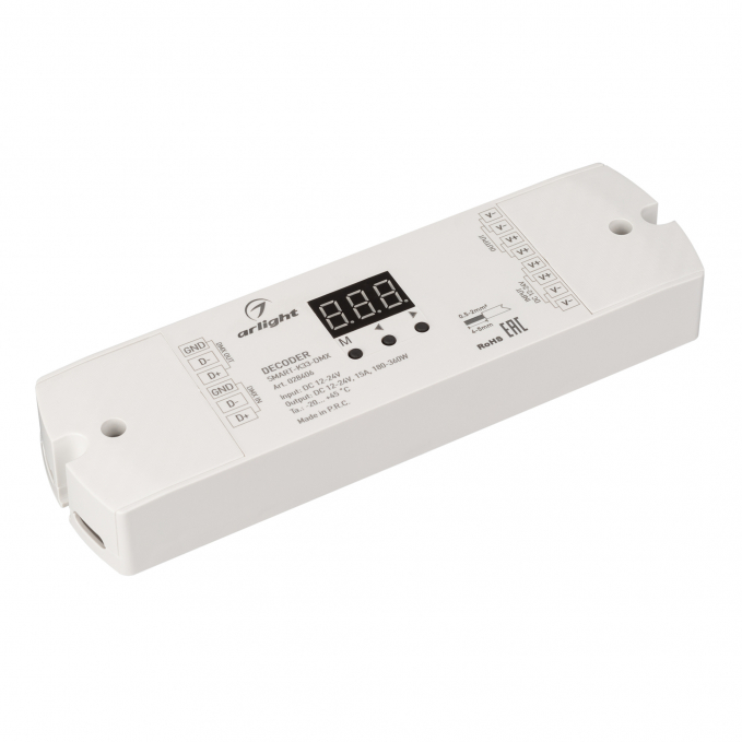 Декодер SMART-K33-DMX (12-24V, 1x15A), Arlight, 028406, изображение 1 Декодер SMART-K33-DMX (12-24V, 1x15A), Arlight, 028406, изображение 1