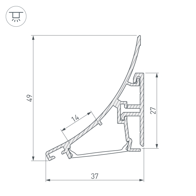 Профиль KARNIZ-R-2000 ANOD, Arlight, 021649, изображение 5 Профиль KARNIZ-R-2000 ANOD, Arlight, 021649, изображение 5