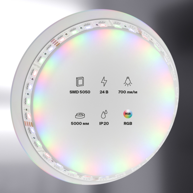Светодиодная лента 24В 5050 21Вт/м Цветная (RGB) 5м IP20, 20037, изображение 5