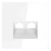 Накладка для розетки компьютерной двойной RJ45+RJ45 кат.6, S70 (белый глянцевый), Voltum, VLS001401