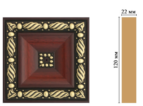 Вставка цветная Decomaster D208-52, 120x120x22 мм Вставка цветная Decomaster D208-52, 120x120x22 мм