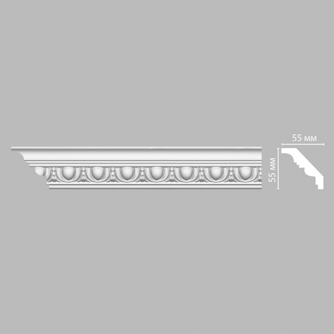 Карниз, плинтус потолочный с рисунком Decomaster 95613F гибкий, 55x55x2400 мм Карниз, плинтус потолочный с рисунком Decomaster 95613F гибкий, 55x55x2400 мм