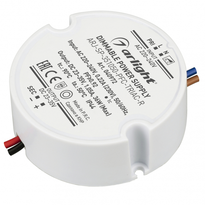 Блок питания ARJ-SP-351050-PFC-TRIAC-R (36W, 23-35V, 1050mA), Arlight, 040972, изображение 1