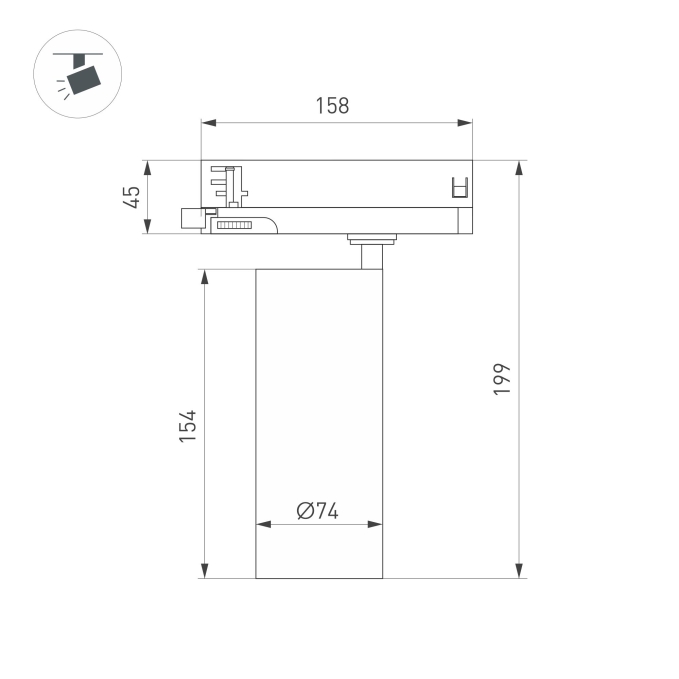 Светильник LGD-GERA-4TR-R74-20W Warm3000 (WH, 15 deg, 230V), Arlight, 055170, изображение 4 Светильник LGD-GERA-4TR-R74-20W Warm3000 (WH, 15 deg, 230V), Arlight, 055170, изображение 4