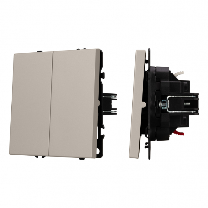 Механизм выключателя двухклавишный проходной SWT-NOBE-MKP2-SFPL-CA (230V, 10A), Arlight, 059422, изображение 1