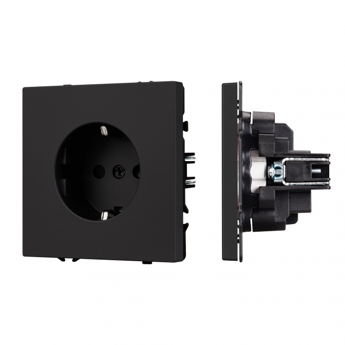 Механизм электрической розетки SCT-NOBE-MEU1-SFPL-BK (230V, 16A), Arlight, 054277, изображение 1