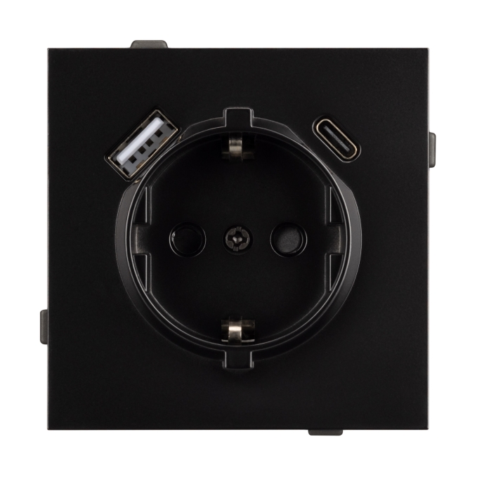 Механизм розетки с USB зарядкой SCT-TENDO-MUAC-PL-BK (230V, 16A), Arlight, 054087, изображение 3 Механизм розетки с USB зарядкой SCT-TENDO-MUAC-PL-BK (230V, 16A), Arlight, 054087, изображение 3