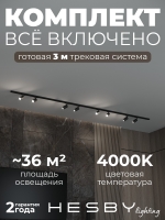 Комплект трековый Skylite №3, Hesby Lighting, HSBL_kompl_S003_NI3B4K