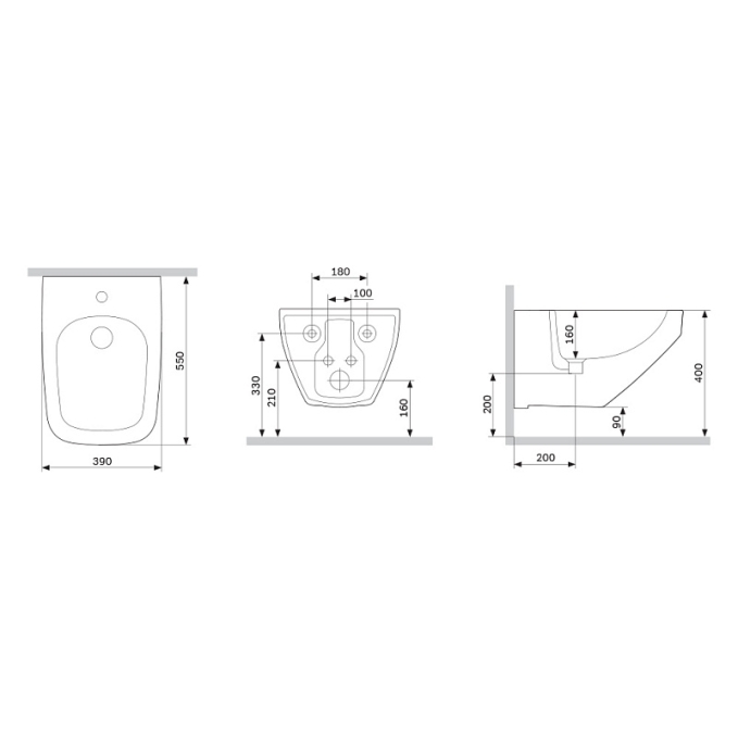 Биде подвесное AM.PM Inspire 2.0 C50A3411WH Биде подвесное AM.PM Inspire 2.0 C50A3411WH