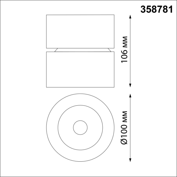 Светильник накладной светодиодный IP20 LED 25W 4000K 2200Лм 100-265V GRODA OVER NT21 420 NOVOTECH 358781, схема товара Светильник накладной светодиодный IP20 LED 25W 4000K 2200Лм 100-265V GRODA OVER NT21 420 NOVOTECH 358781, схема товара