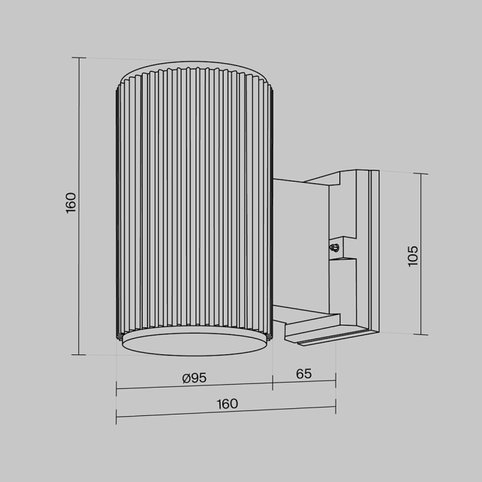 Настенный светильник (бра) Рандо / Rando E27х1 60Вт IP 54, O419WL-01GR, изображение 6 Настенный светильник (бра) Рандо / Rando E27х1 60Вт IP 54, O419WL-01GR, изображение 6